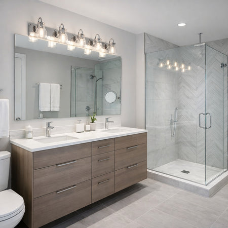 Classic Emma collection 5 Light Vanity in Chrome by DVI