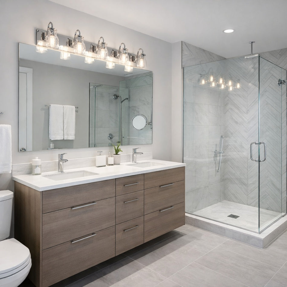 Classic Emma collection 5 Light Vanity in Chrome by DVI