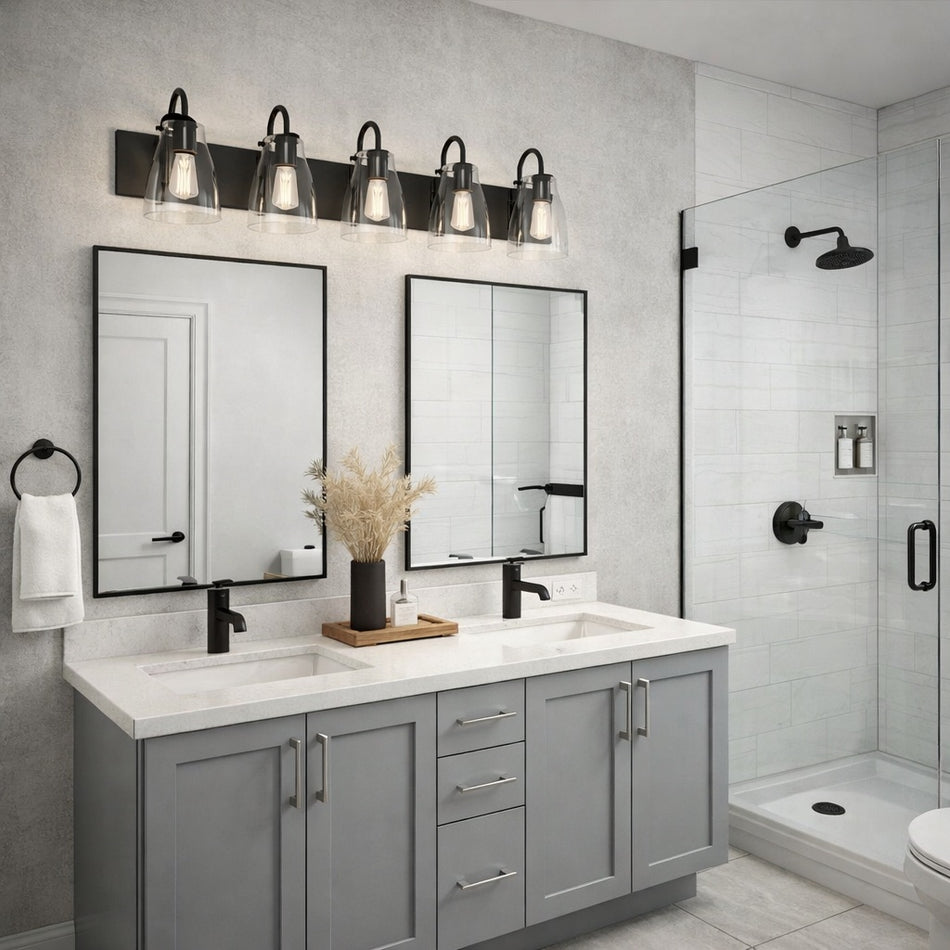 Classic Emma collection 5 Light Vanity in Ebony by DVI