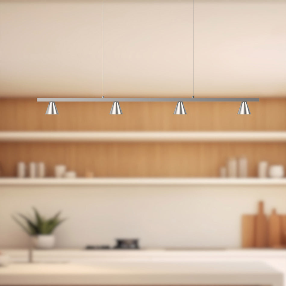 Dune 37-in Brushed Nickel LED Linear Pendant by KUZCO