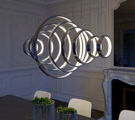 ET2 Hoops LED Pendant 20" Wide in Chrome