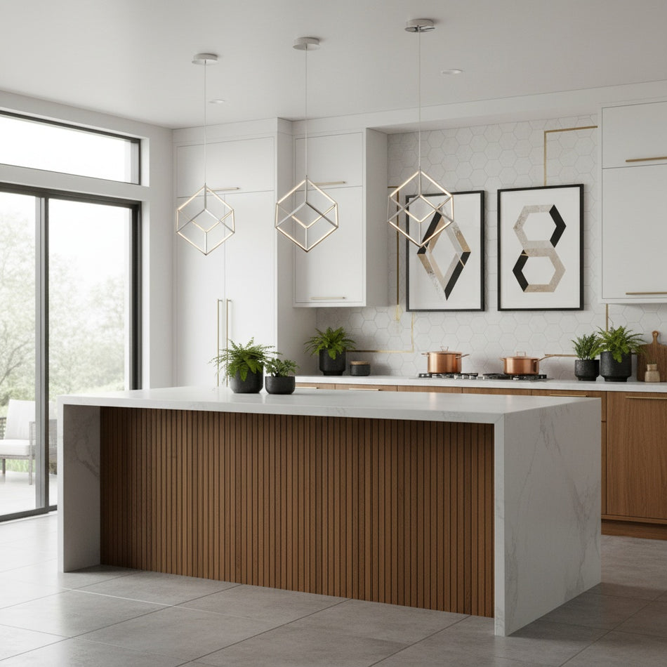 4 Square 1-Light LED Pendant in Polished Chrome