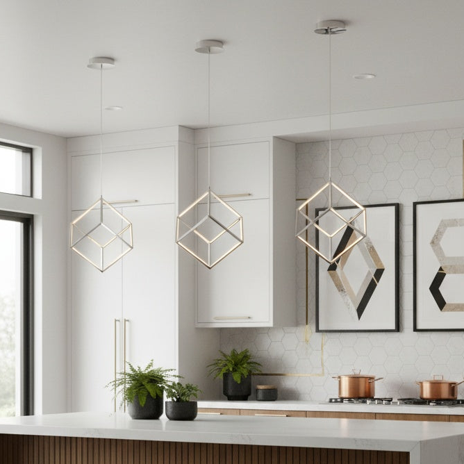 4 Square 1-Light LED Pendant in Polished Chrome