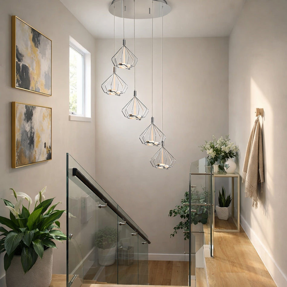 ET2 Tilt 21" Wide 5 Light LED Pendant with Directional LED Discs