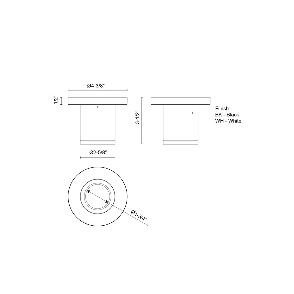 Nordic 3-in (2-in Dia.) White LED Exterior Ceiling by KUZCO