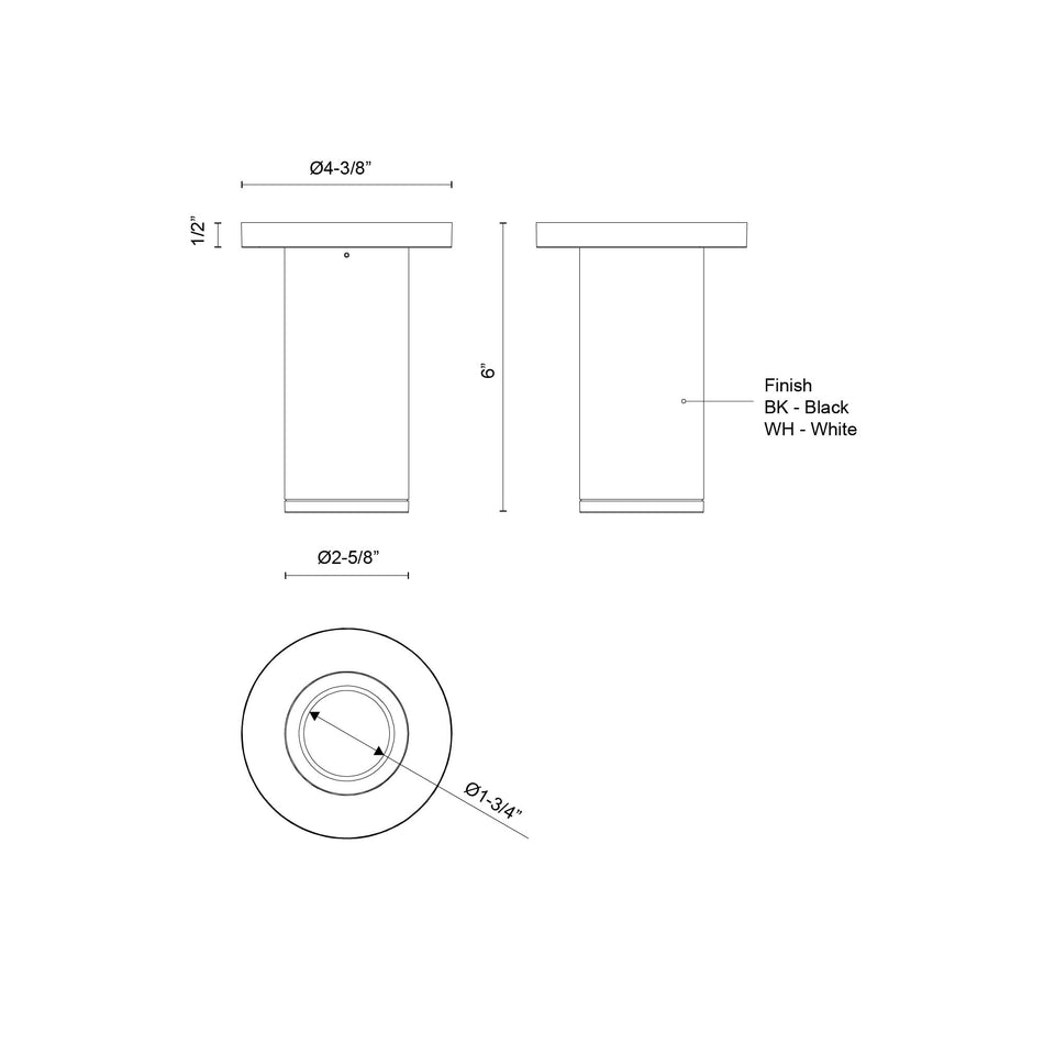 Nordic 6-in (2-in Dia.) White LED Exterior Ceiling by KUZCO