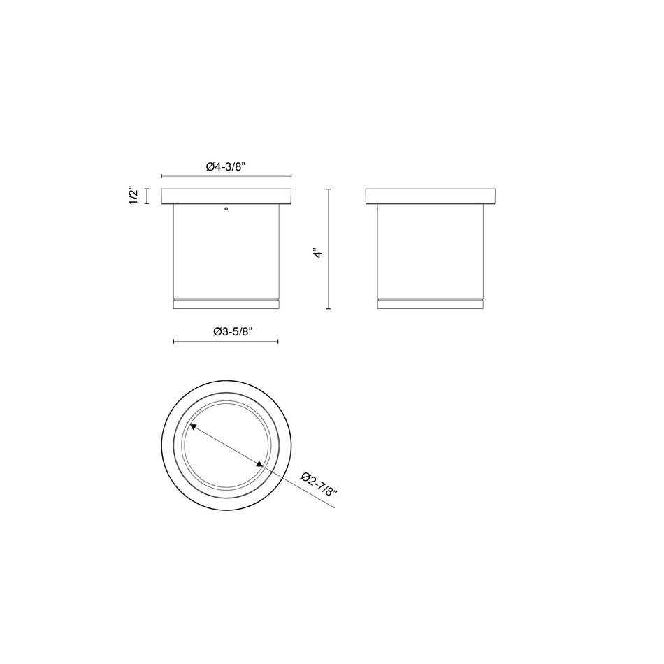 Nordic 4-in (3-in Dia.) White LED Exterior Ceiling by KUZCO