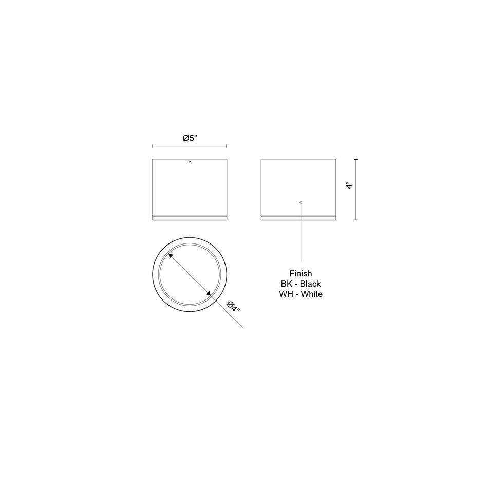 Nordic 4-in (5-in Dia.) White LED Exterior Ceiling by KUZCO