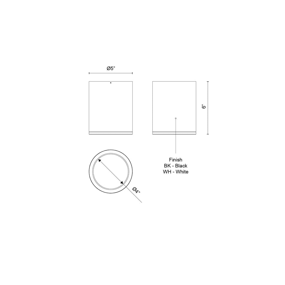 Nordic 6-in (5-in Dia.) White LED Exterior Ceiling by KUZCO