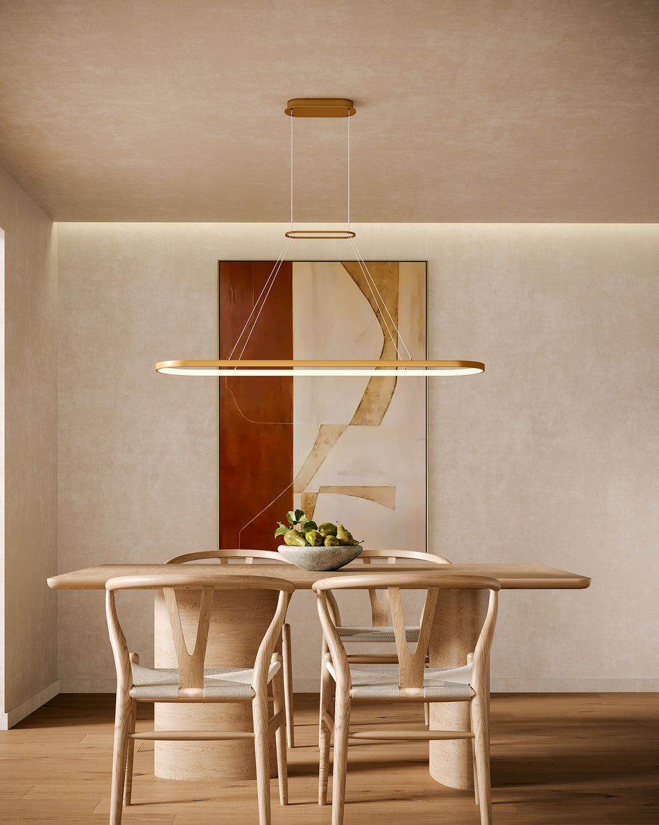 Eerie 47-in Antique Brass LED Pendant by KUZCO