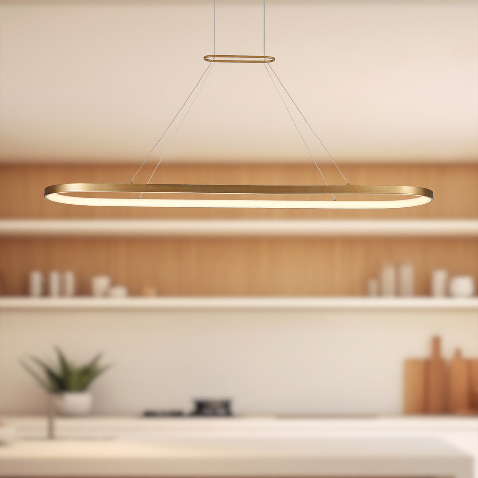 Eerie 59-in Antique Brass LED Pendant by KUZCO