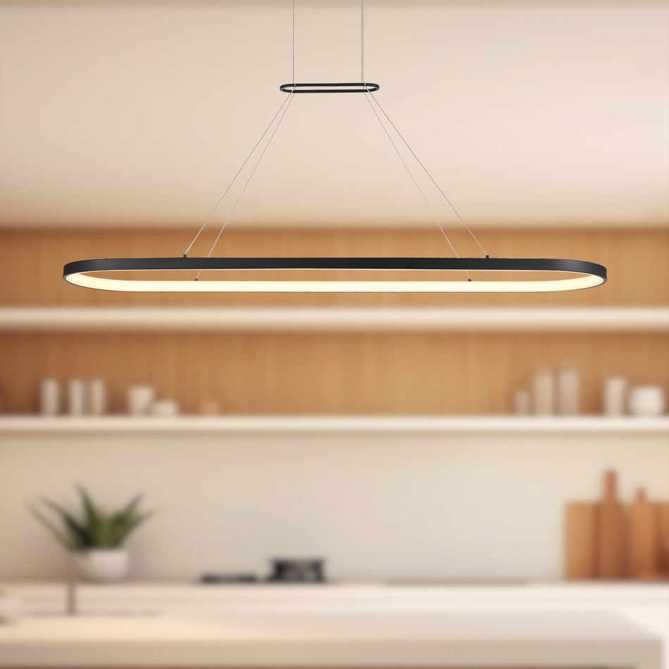 Eerie 59-in Black LED Pendant by KUZCO