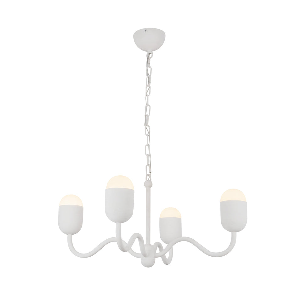 Effie 27-in Antique White/Opal Glass Socket Chandelier by ALORA MOOD