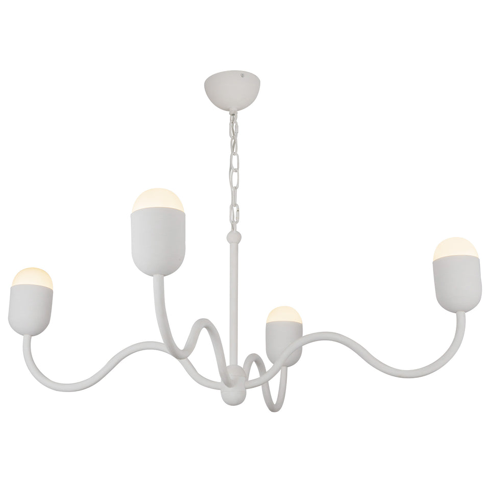 Effie 39-in Antique White/Opal Glass Socket Chandelier by ALORA MOOD
