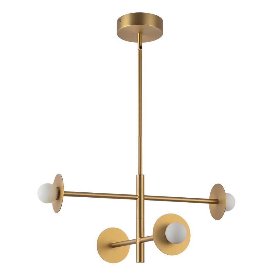 Elixir 22-in Brushed Gold LED Chandelier by KUZCO