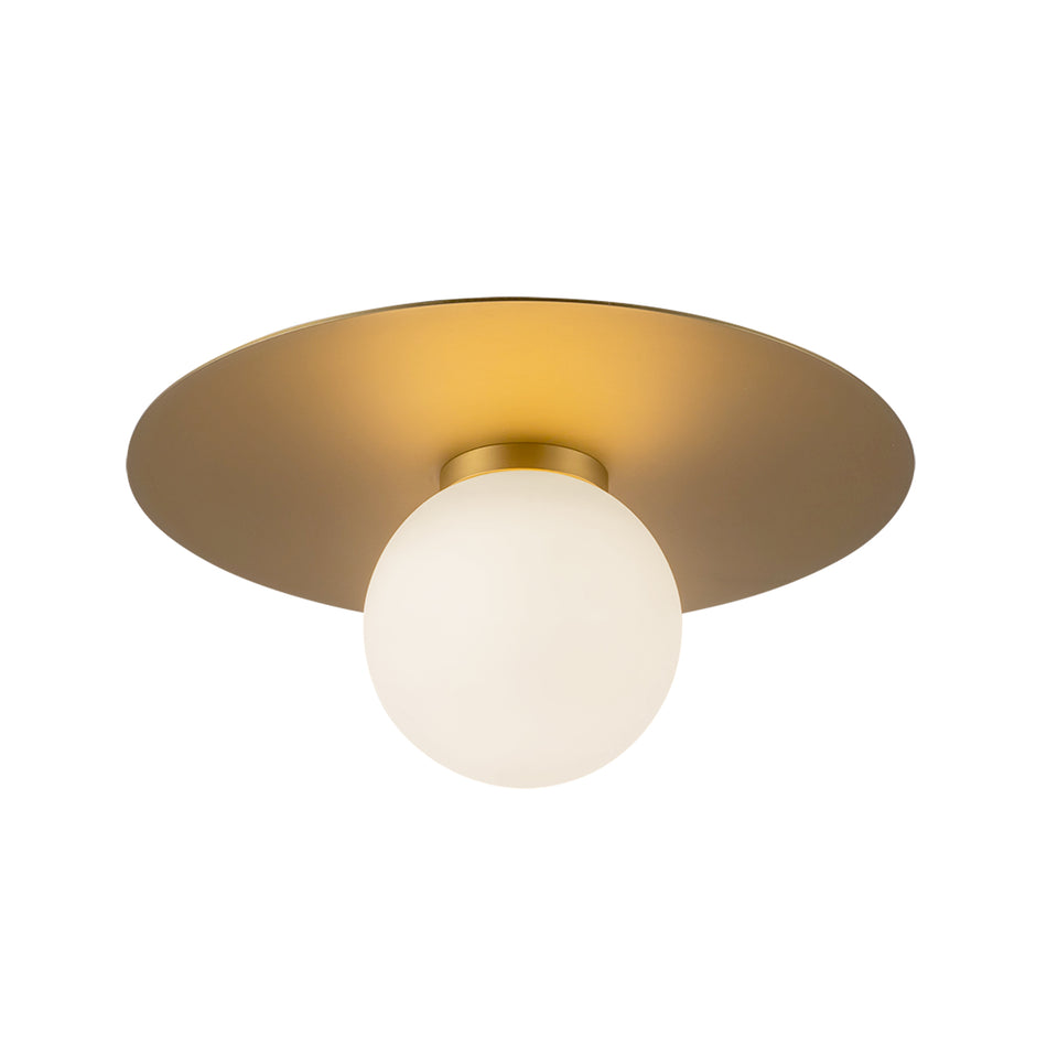 Elixir 10-in Brushed Gold LED Flush Mount by KUZCO