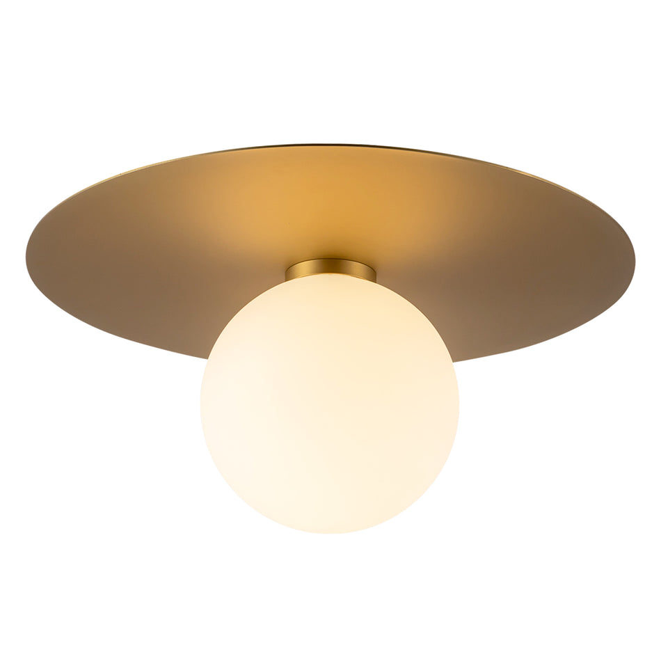 Elixir 14-in Brushed Gold LED Flush Mount by KUZCO