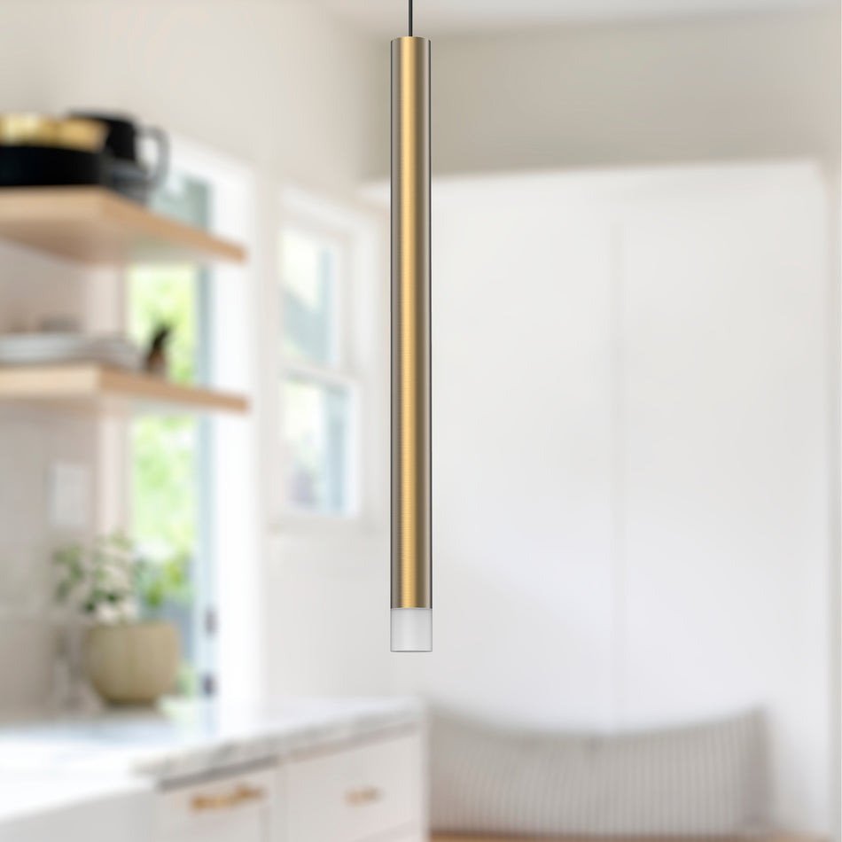 Elixir 15-in Brushed Gold LED Pendant by KUZCO