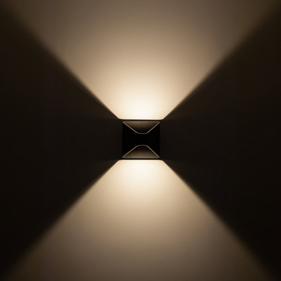 Ellis 6-in Black LED Exterior Wall Sconce by KUZCO
