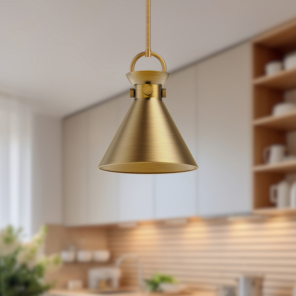 Emerson 11-in Aged Gold 1 Light Pendant by ALORA MOOD