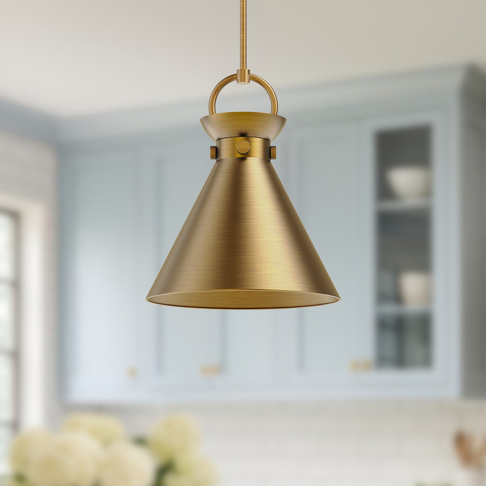 Emerson 14-in Aged Gold 1 Light Pendant by ALORA MOOD