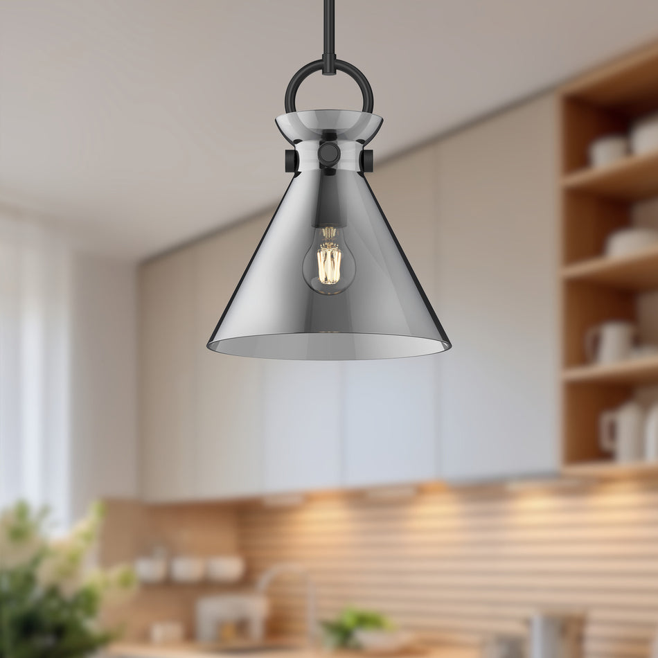 Emerson 11-in Matte Black/Smoked 1 Light Pendant by ALORA MOOD
