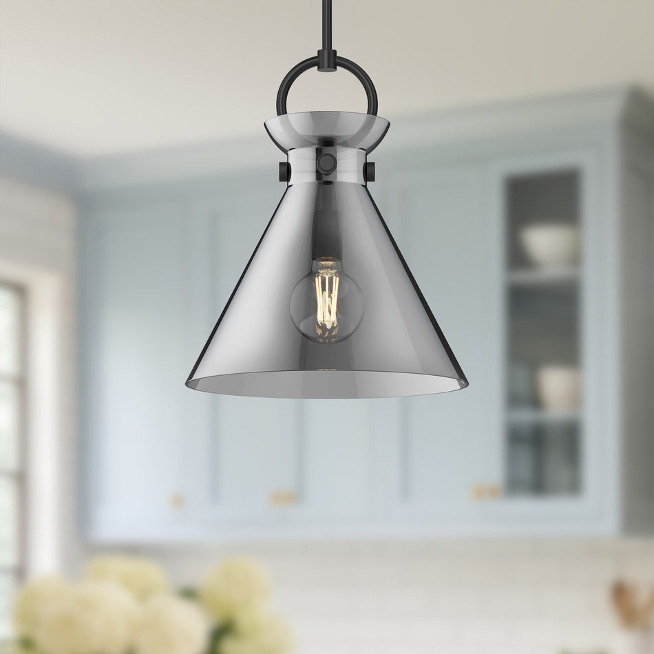 Emerson 14-in Matte Black/Smoked 1 Light Pendant by ALORA MOOD