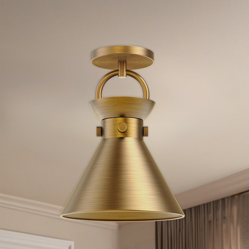 Emerson 9-in Aged Gold 1 Light Semi Flush Mount by ALORA MOOD