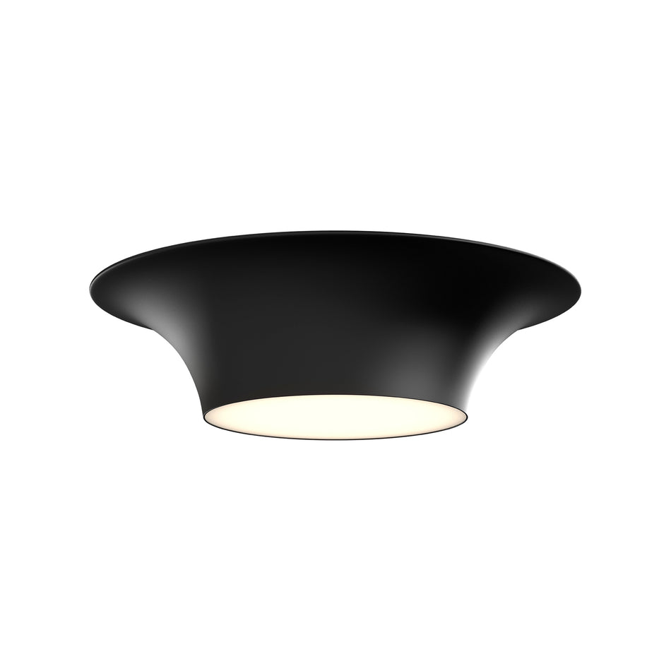 Emiko 16-in Matte Black 2 Lights Flush Mount