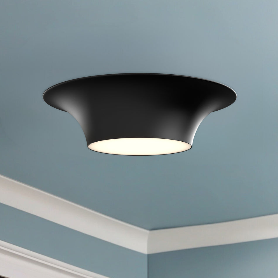 Emiko 16-in Matte Black 2 Lights Flush Mount by ALORA MOOD