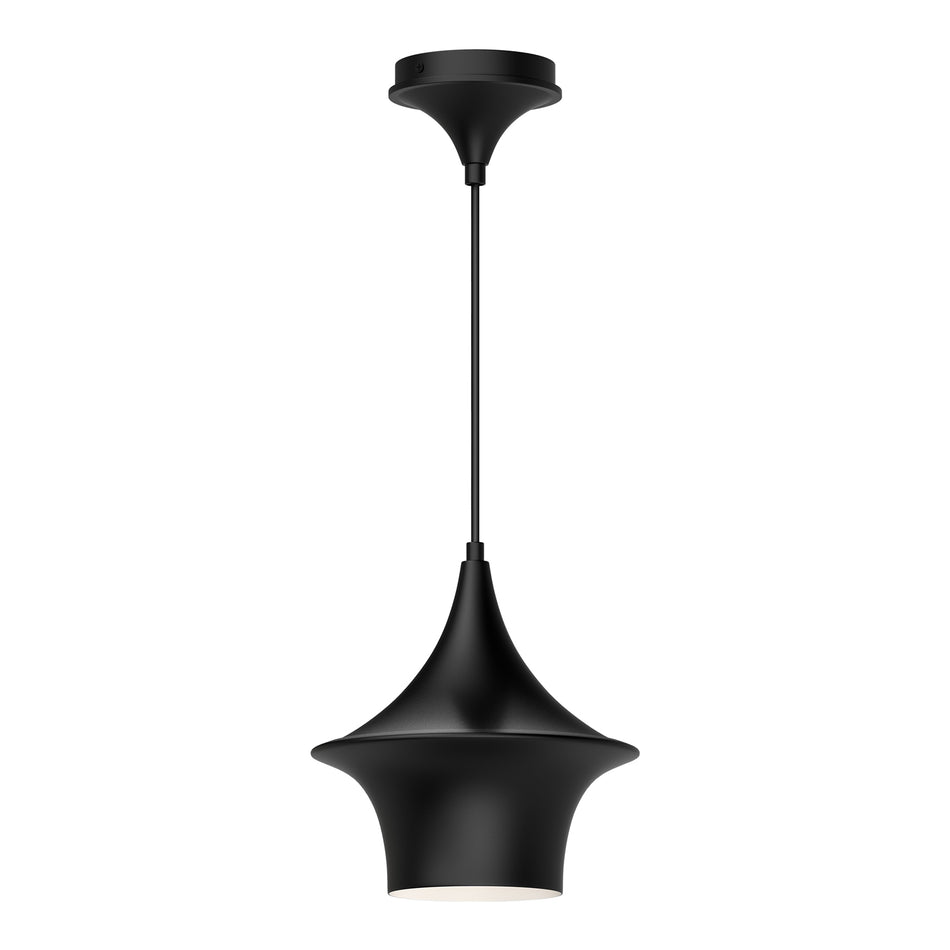Emiko 9-in Matte Black 1 Light Pendant
