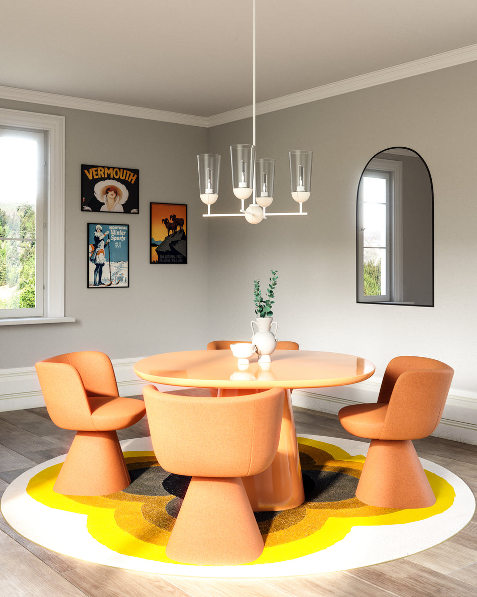 Emil 25-in White/White Oak 4 Lights Chandeliers by ALORA MOOD