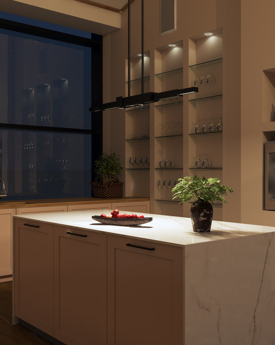 Enzo 60-in Black LED Linear Pendant by KUZCO