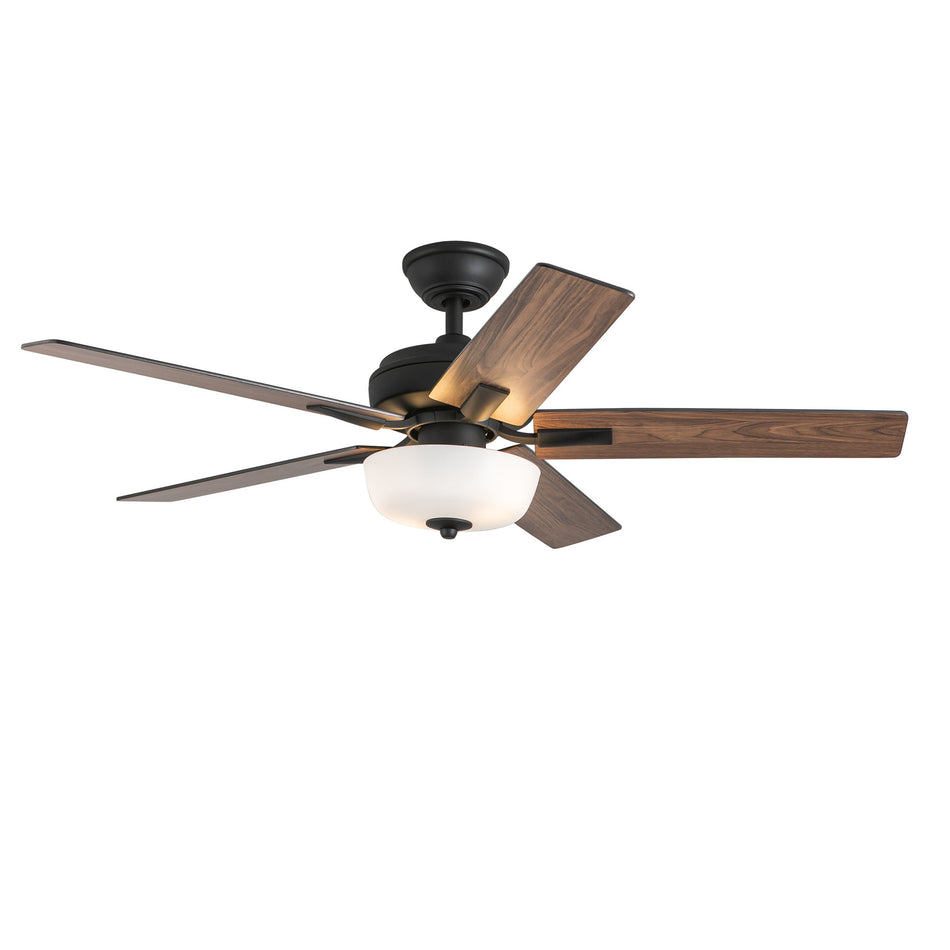 Erikson 52-in Matte Black FAN + LED KIT with Bulb Ceiling Fan by KUZCO