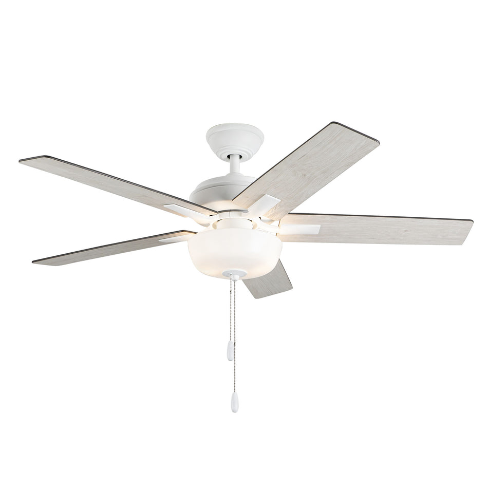Erikson 52-in White FAN + LED KIT with Bulb Ceiling Fan by KUZCO