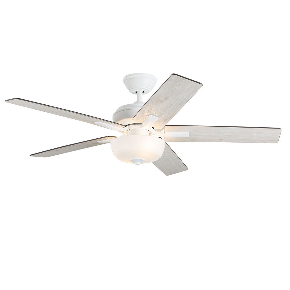 Erikson 52-in White FAN + LED KIT with Bulb Ceiling Fan by KUZCO