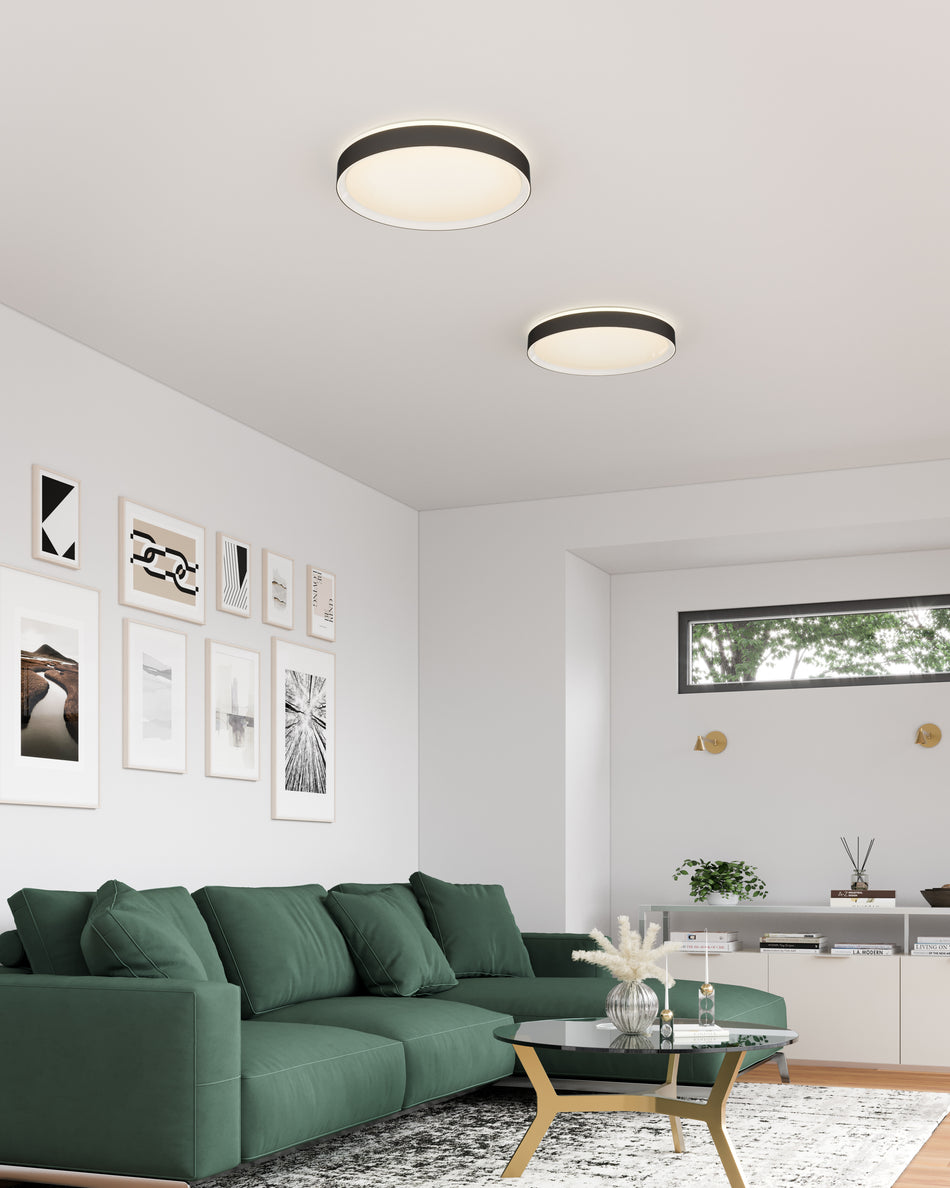 Essex 20-in Black/White LED Flush Mount by KUZCO