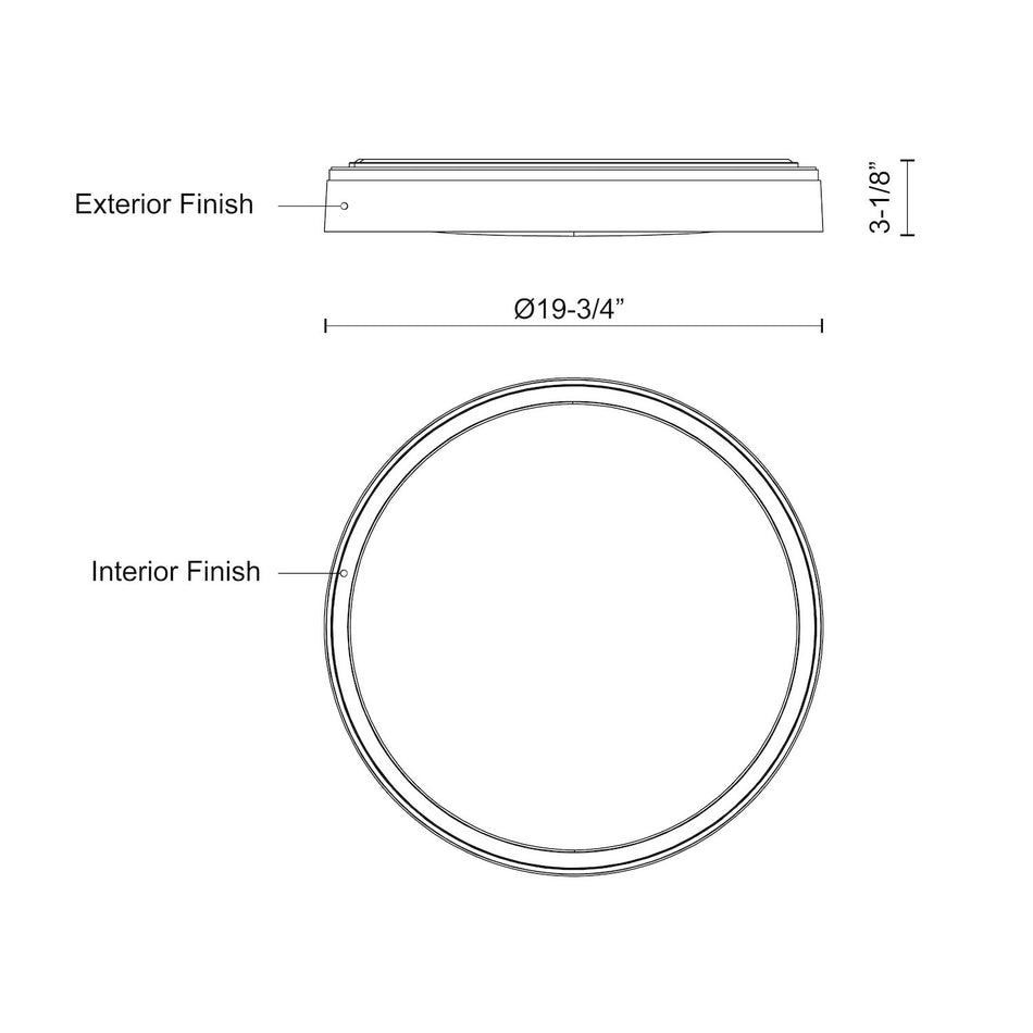 Essex 20-in Black/Walnut LED Flush Mount by KUZCO