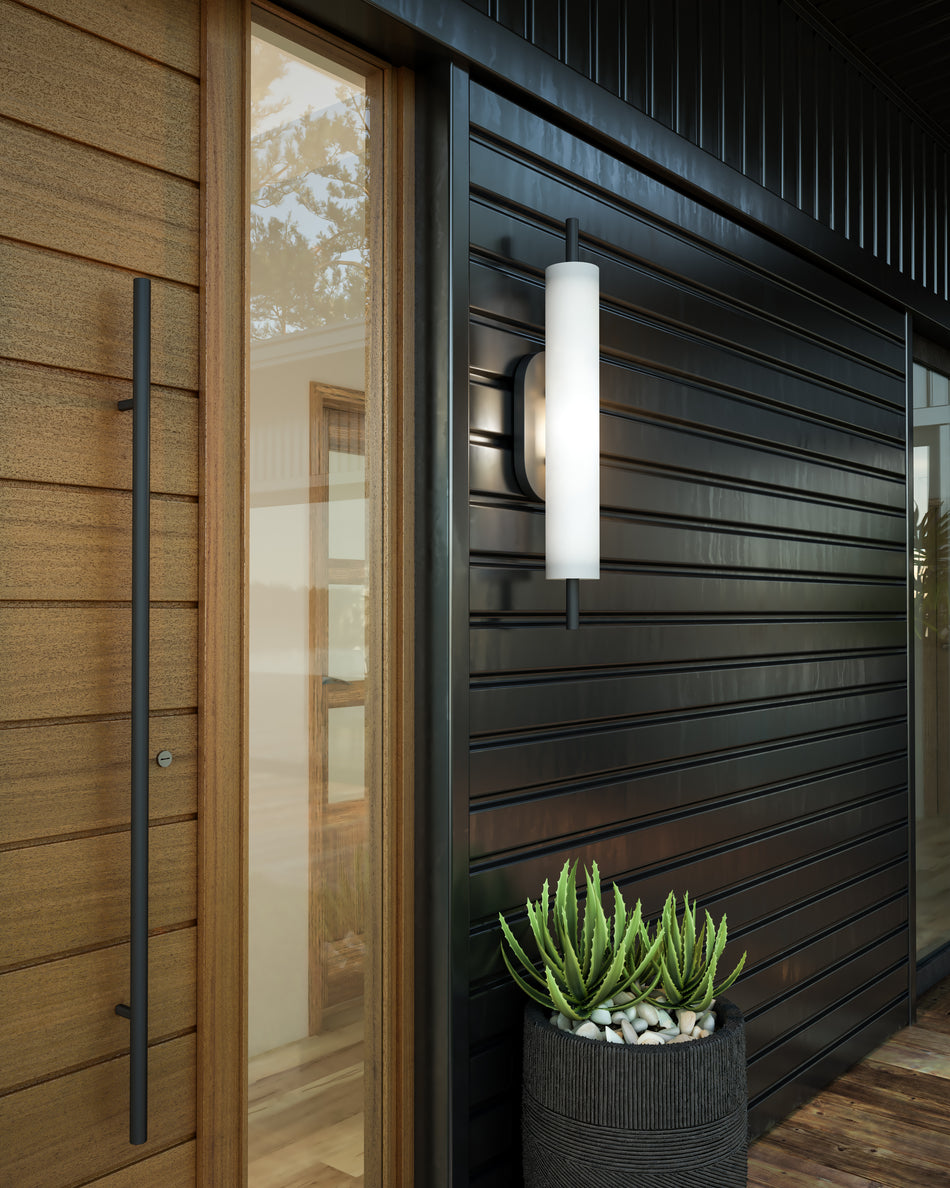 Estes 24-in Black LED Exterior Wall Sconce by KUZCO