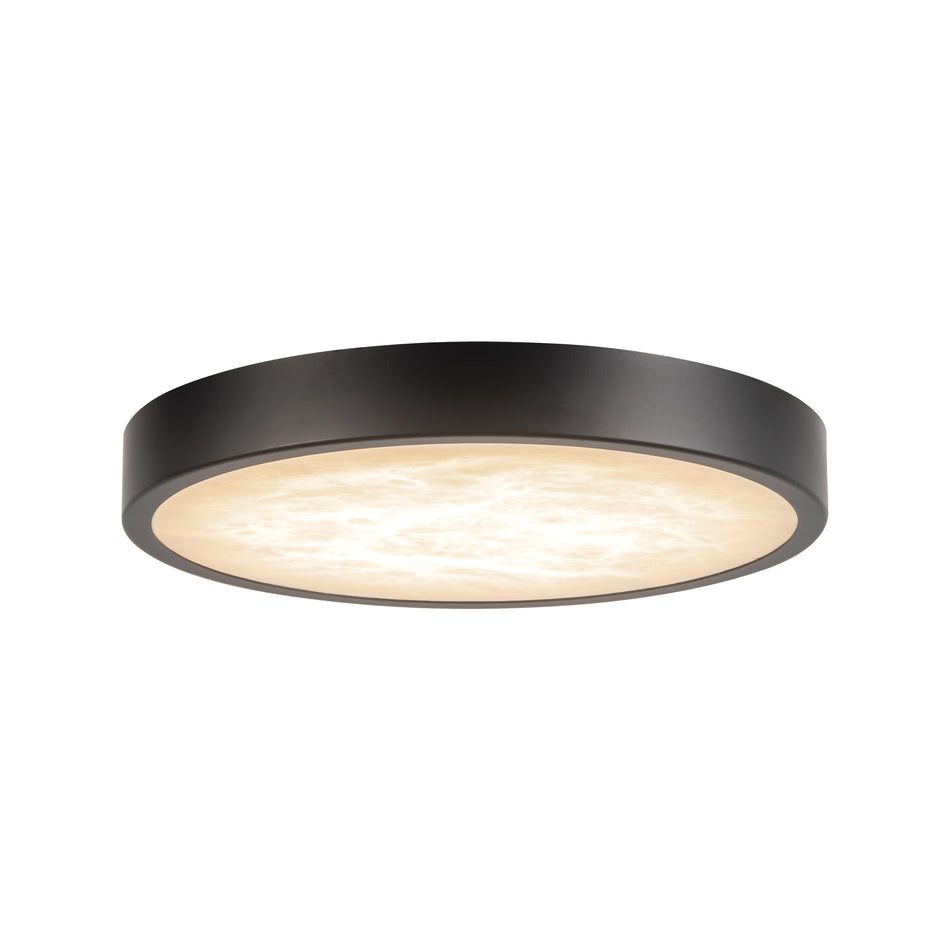 Evelyn 7-in Black dimmable LED Flush Mount