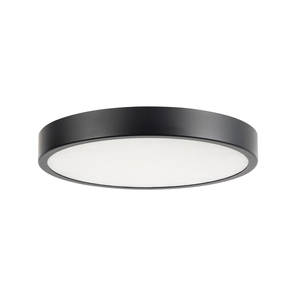 Evelyn 7-in Black dimmable LED Flush Mount