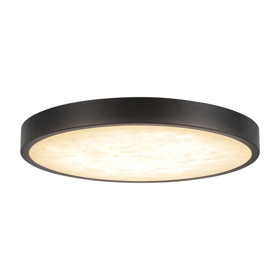 Evelyn 9-in Black dimmable LED Flush Mount