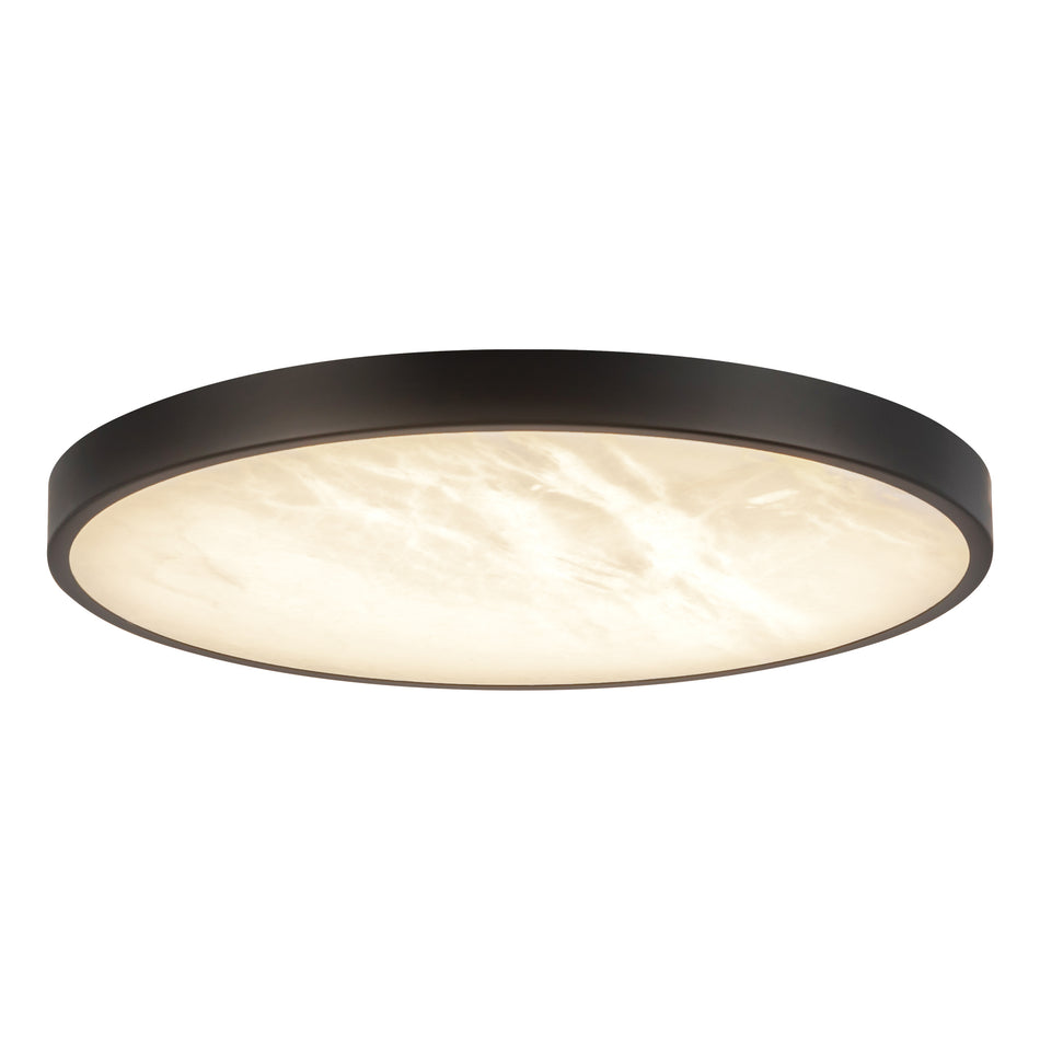 Evelyn 11-in Black dimmable LED Flush Mount