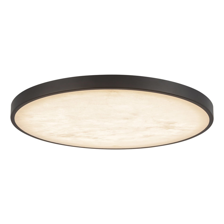 Evelyn 15-in Black dimmable LED Flush Mount