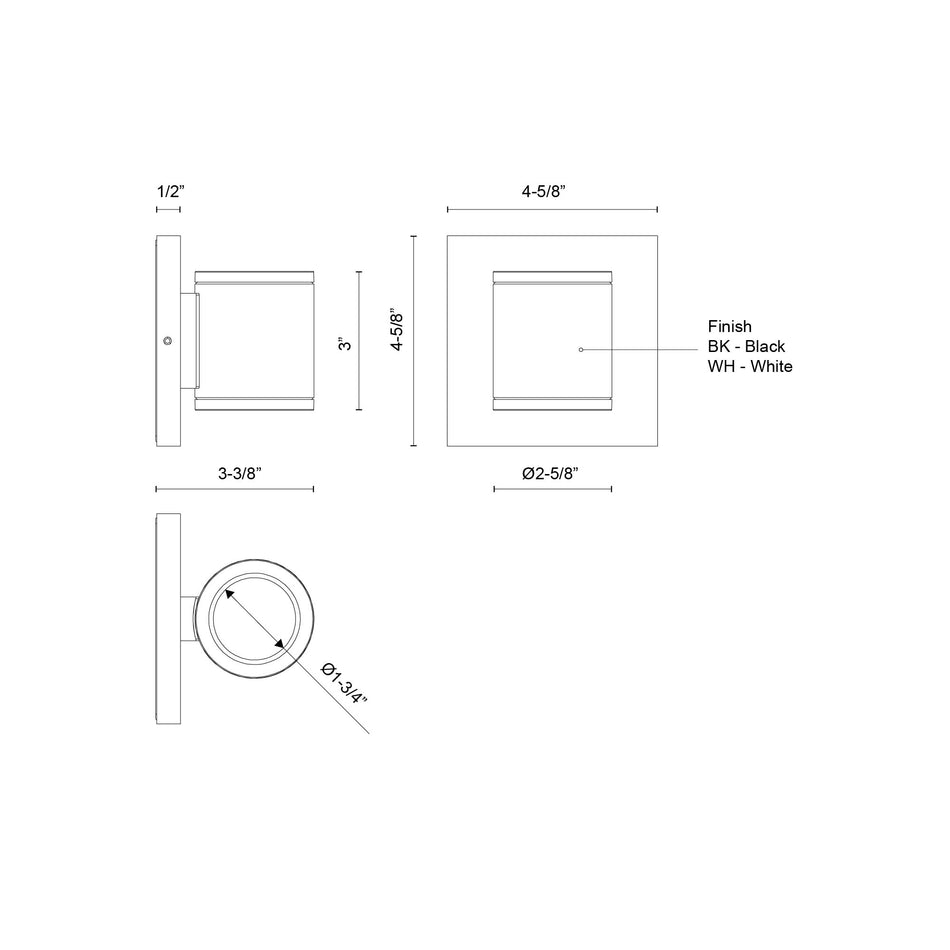 Nordic 4-in (2-in Dia.) White LED Exterior Wall by KUZCO