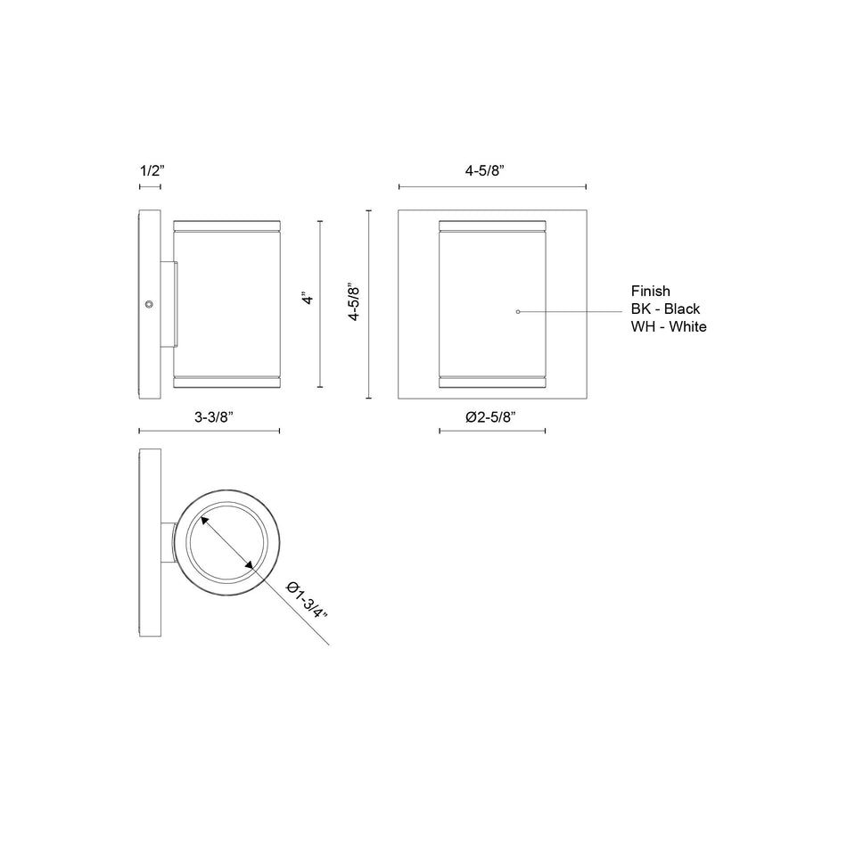 Nordic 4-in (2-in Dia.) White LED Exterior Wall by KUZCO