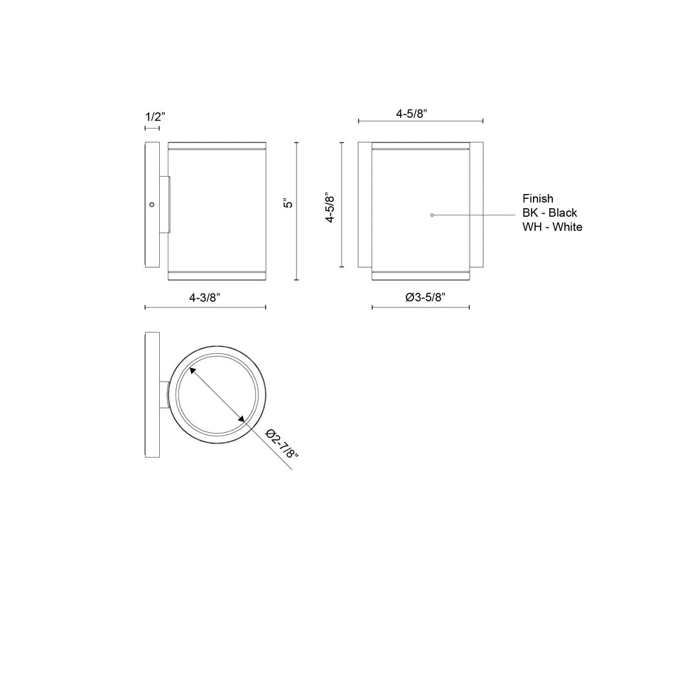 Nordic 5-in (3-in Dia.) White LED Exterior Wall by KUZCO