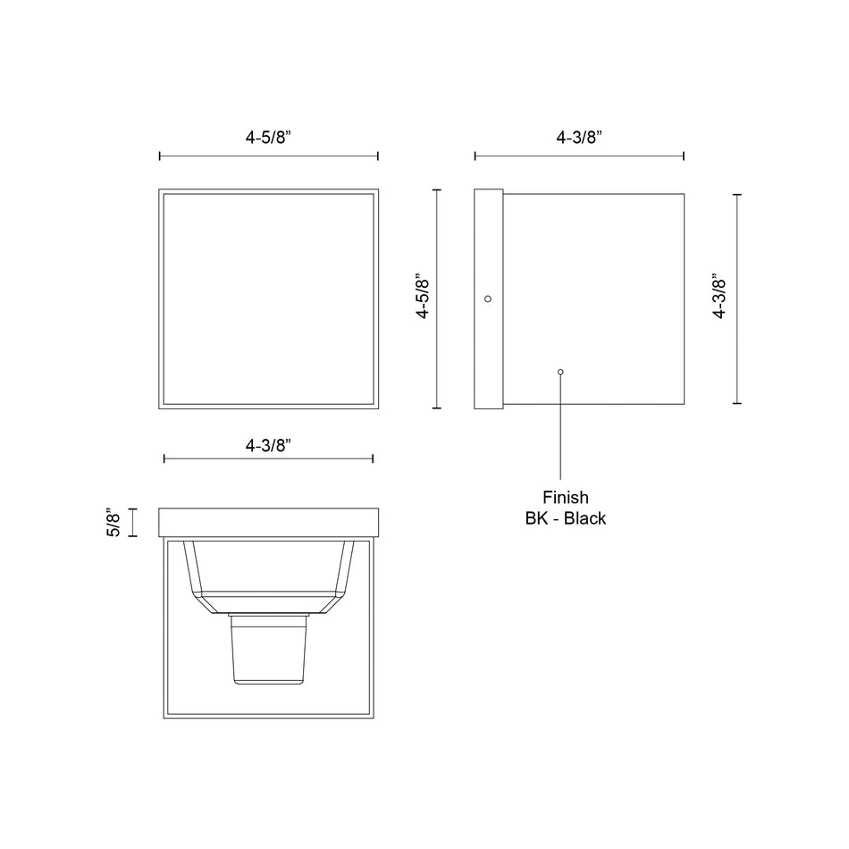 Rene 5-in Black LED Exterior Wall Sconce by KUZCO