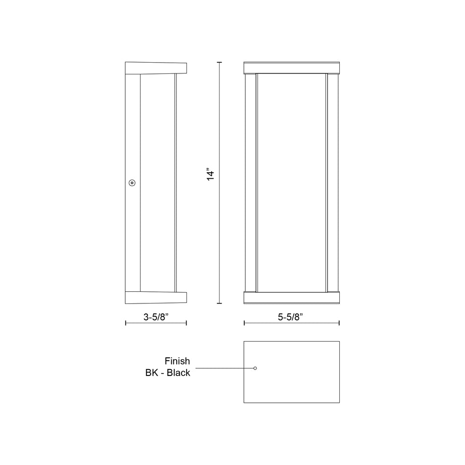 Bravo 14-in Black LED Exterior Wall Sconce by KUZCO