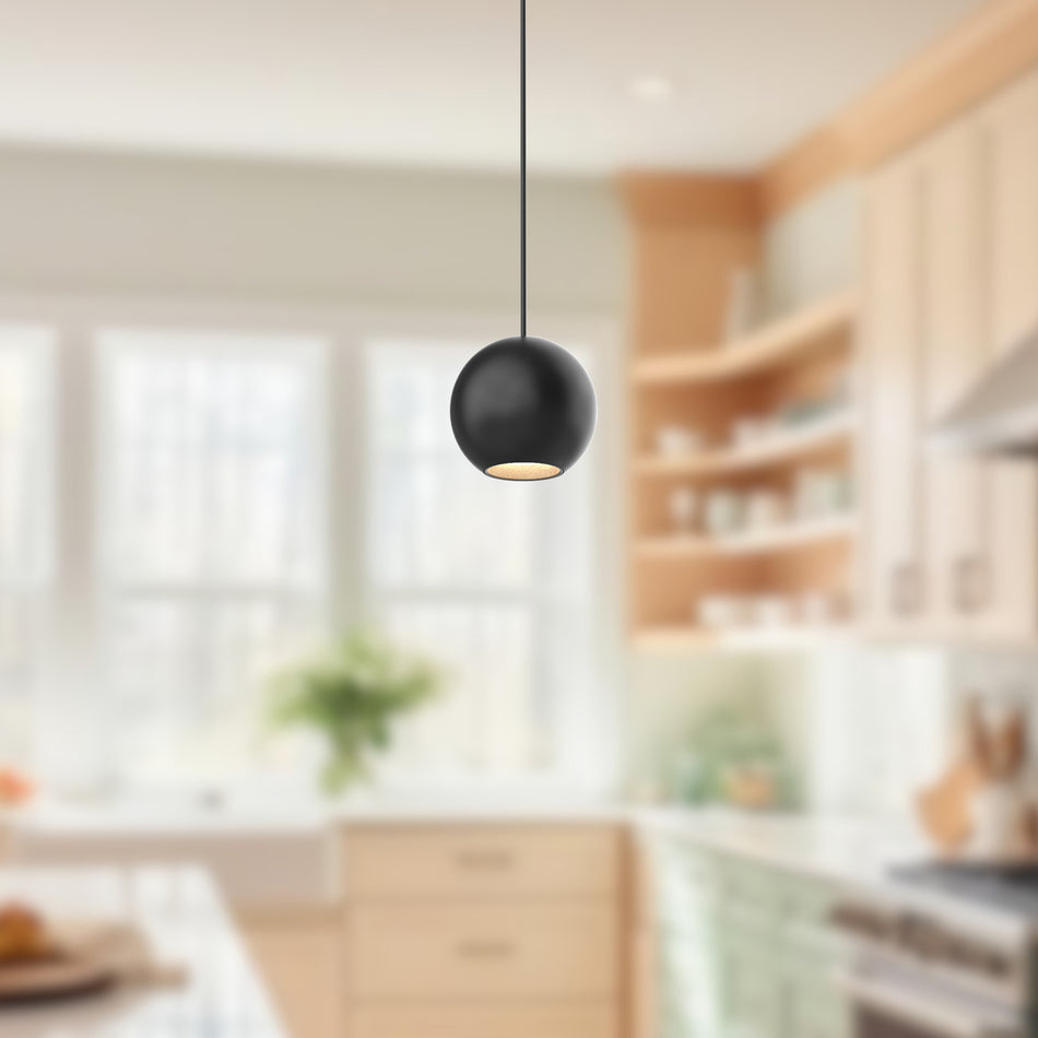 Exo 2-in Black LED Pendant by KUZCO